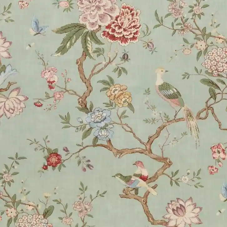 Kampanj GP & J Baker Tyg Oriental Bird Eau de Nil