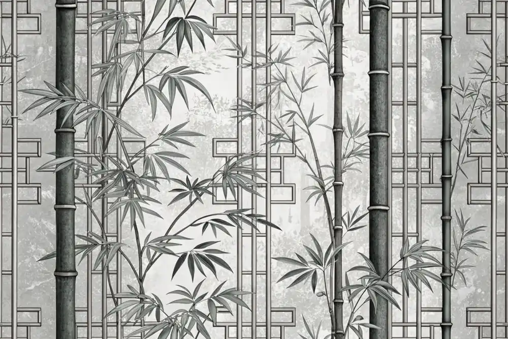 Färgsättning Bamboo Wall III - 08499-01 risnedsättning