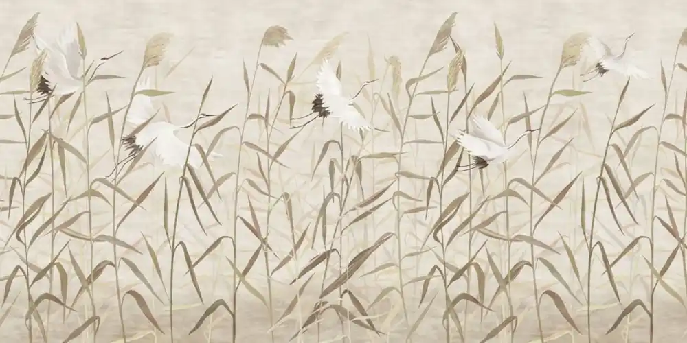Kundfavorit Färgsättning Cranes in Grass II - 08177-01