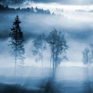 Dimmigt blått landskap Handla nu
