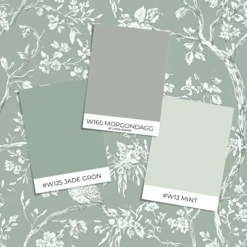 Premium Färgsättning Vintage owls Sage Green - 1027401-01