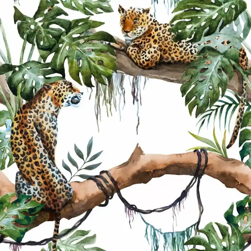Rabatt Watercolor vector leopard pattern