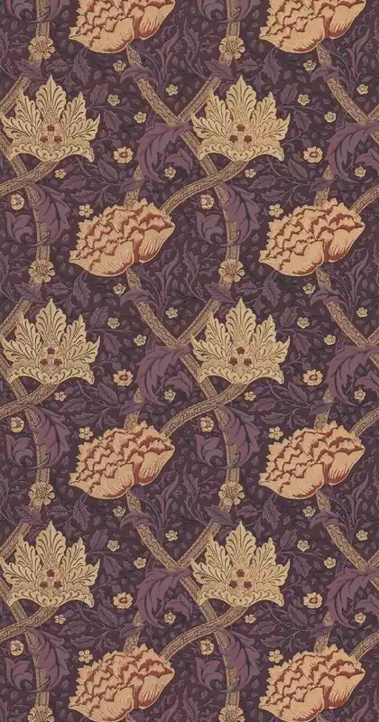 Morris & Co - Windrush Aubergine/Wine Morris and Friends Wallpa Populär
